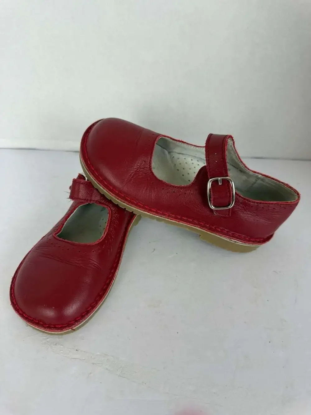 Nina Kids Red Leather Mary Jane Shoes Size 9M